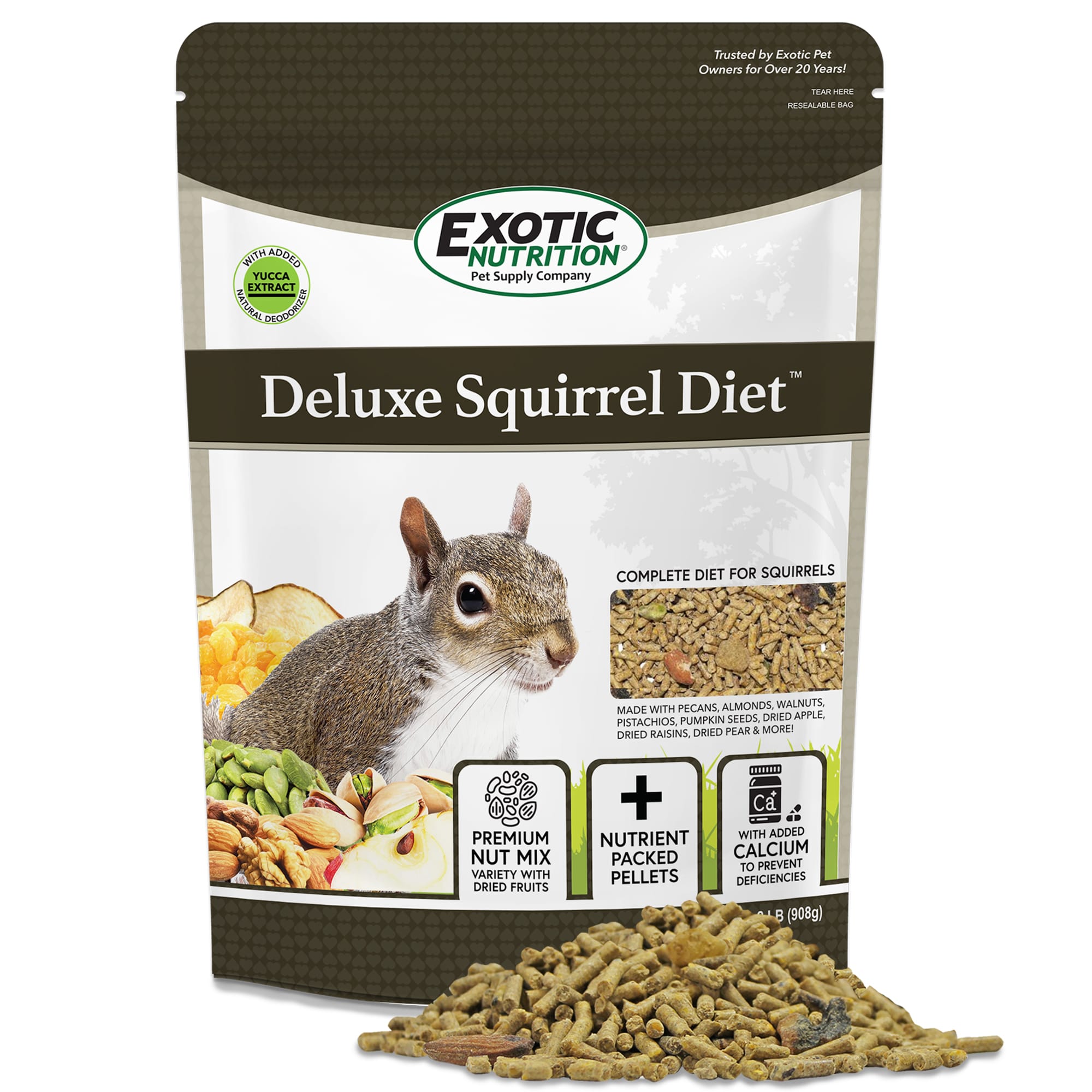 Exotic Nutrition Deluxe Squirrel Diet Small Pet Food, 2 lbs.