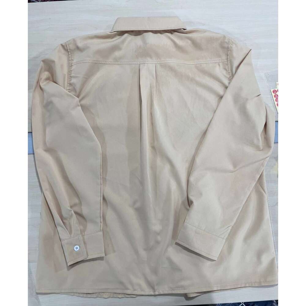 Four Seasons New Men's Business Daily Urban Versatile Collar Button Solid Color Shirt B3