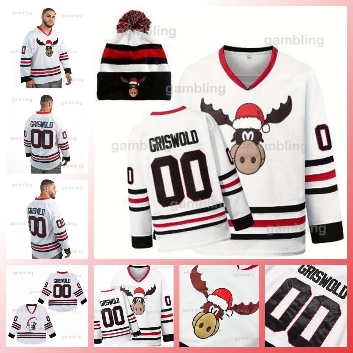 Christmas Vacation Hockey Jerseys Holiday Woolen Hats for Men/ Women / Youth - custom Any Name Any Number