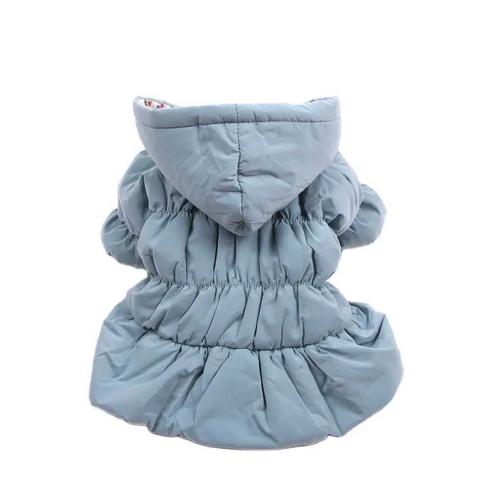 XKSRWE Princess Dog Pet Warm Dress Hoodie Floral Bubble Skirt Girl Dog Cat Winter Coat Outfit Clothes 6 SizesXJ241125