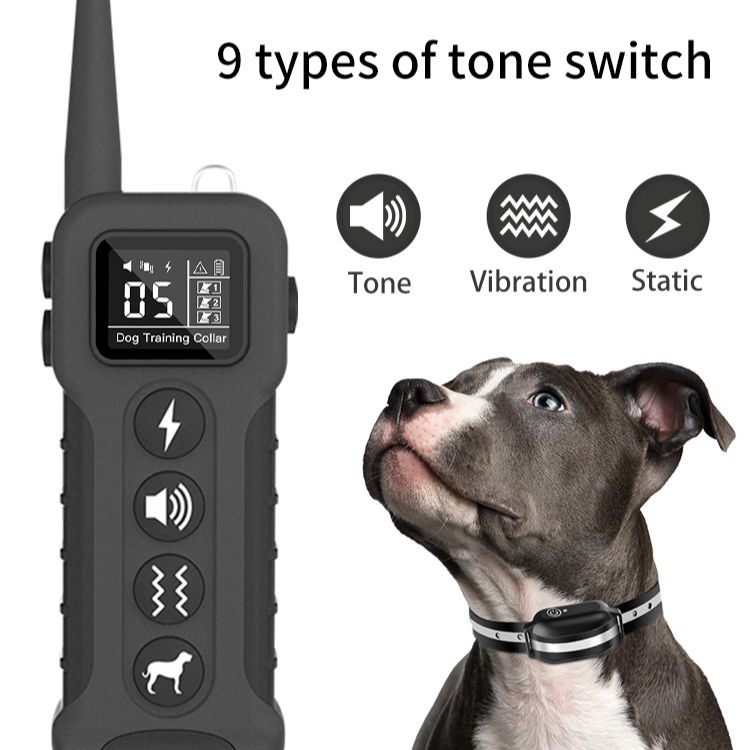 Custom Tpu Reflective Waterproof Large Breed Dogs Shock Vibration Static Luxury Bark Dog Training Collar With Remote Control