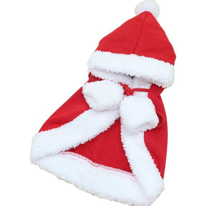 A Pure Red Pet Christmas Coat Dog Autumn and Winter Clothes Warm Clothes Little Red Riding Hood Cloak Christmas Pet Cat Hooded CXJ241125