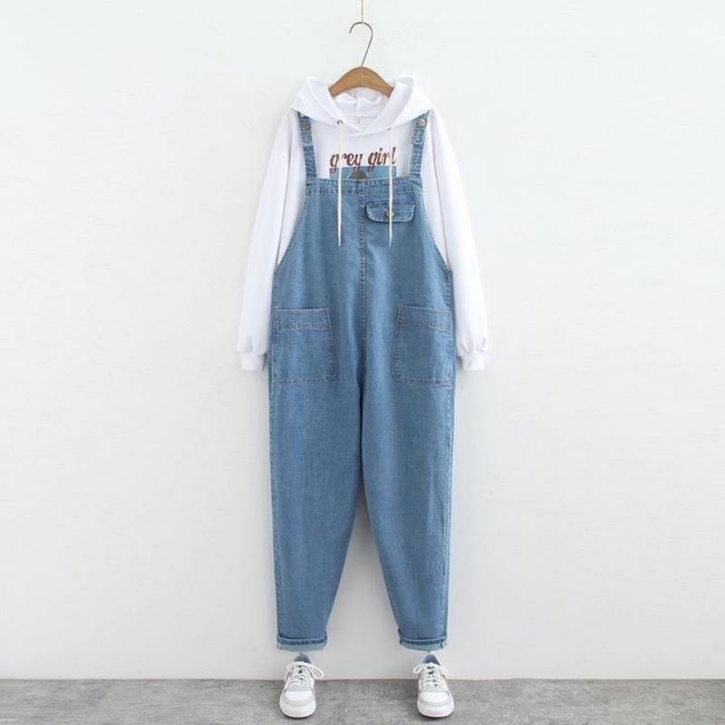 plus size womens clothing jumpsuits for women New harem style denim overalls trousers extra large size loose across the thigh thick and slimming