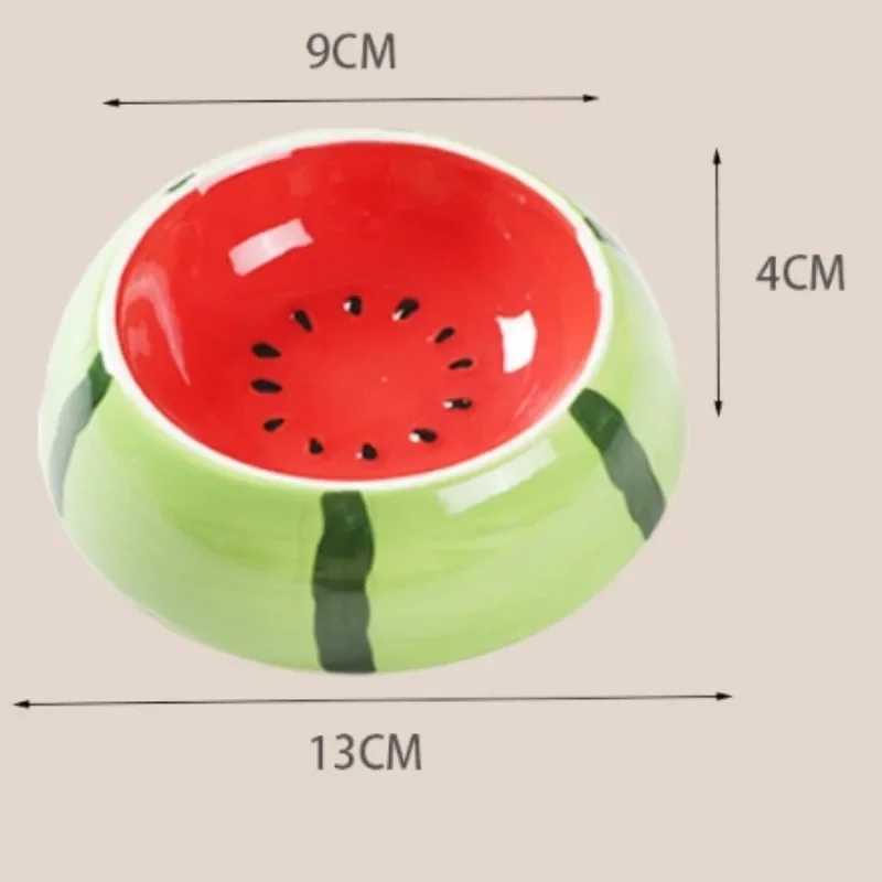 4 Cute Designs Pet Ceramics Bowl Watermelon Strawberry Shape Cat Food Bowl Small Dog Colorful Water SuppliersXJ241125