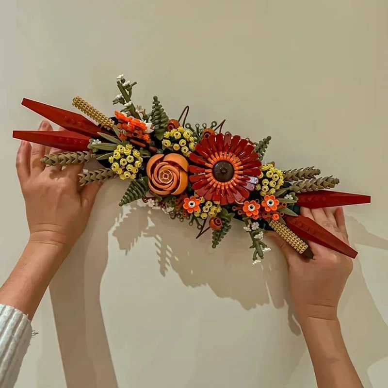 812PCS Eternal Flowers Bricks Dried Flowers Building Blocks Wall Decoration Crafts Set Adults Toy Birthday Gift Compatible 10314XJ241125