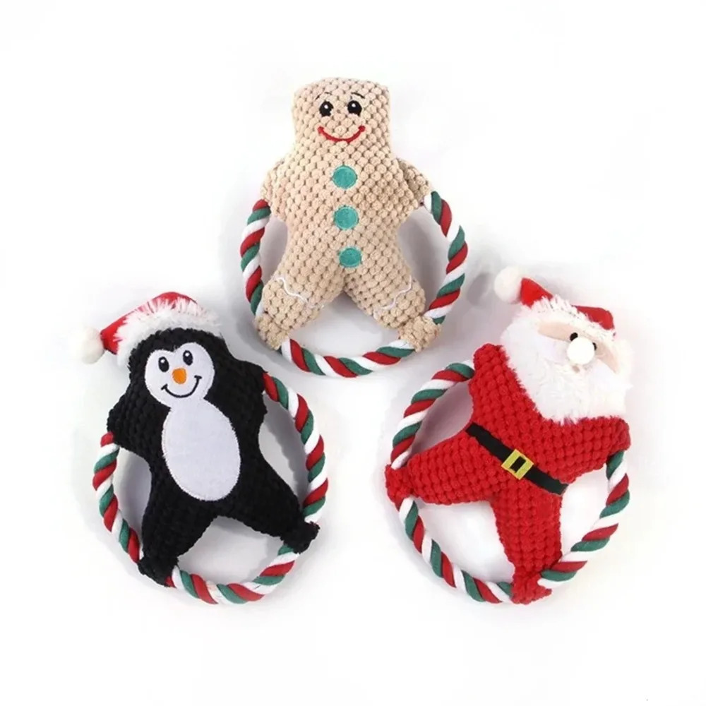 Pet Plush Chew Toy Christmas Series Cat Dog Interactive Toy Training Supplies Teeth Grinding Toys 241125