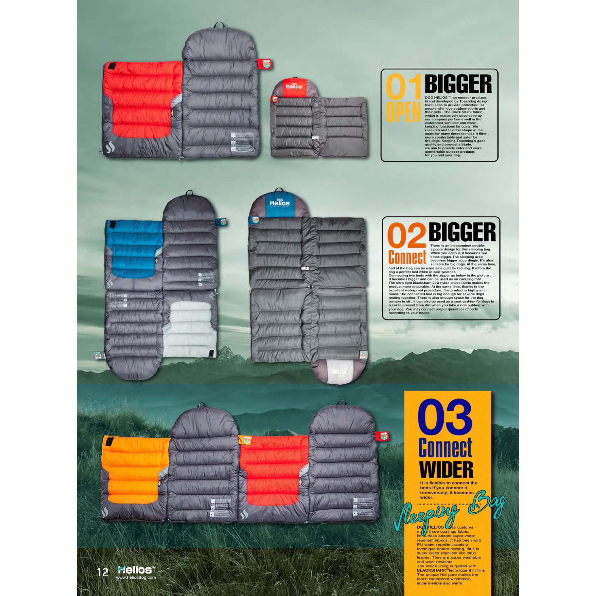Dog Helios Orange Trail-Barker Multi-Surface Travel Dog Bed Featuring BlackShark Technology, 39.4" L X 25.7" W