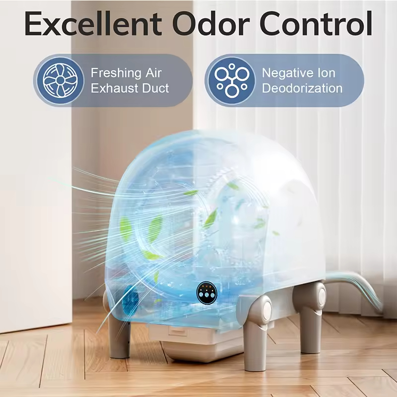 2024 Smart App-Controlled Self-Cleaning Cat Litter Box Electronic Pet Toilet Sandbox Automatic Cleaning Feature Plastic Supplies