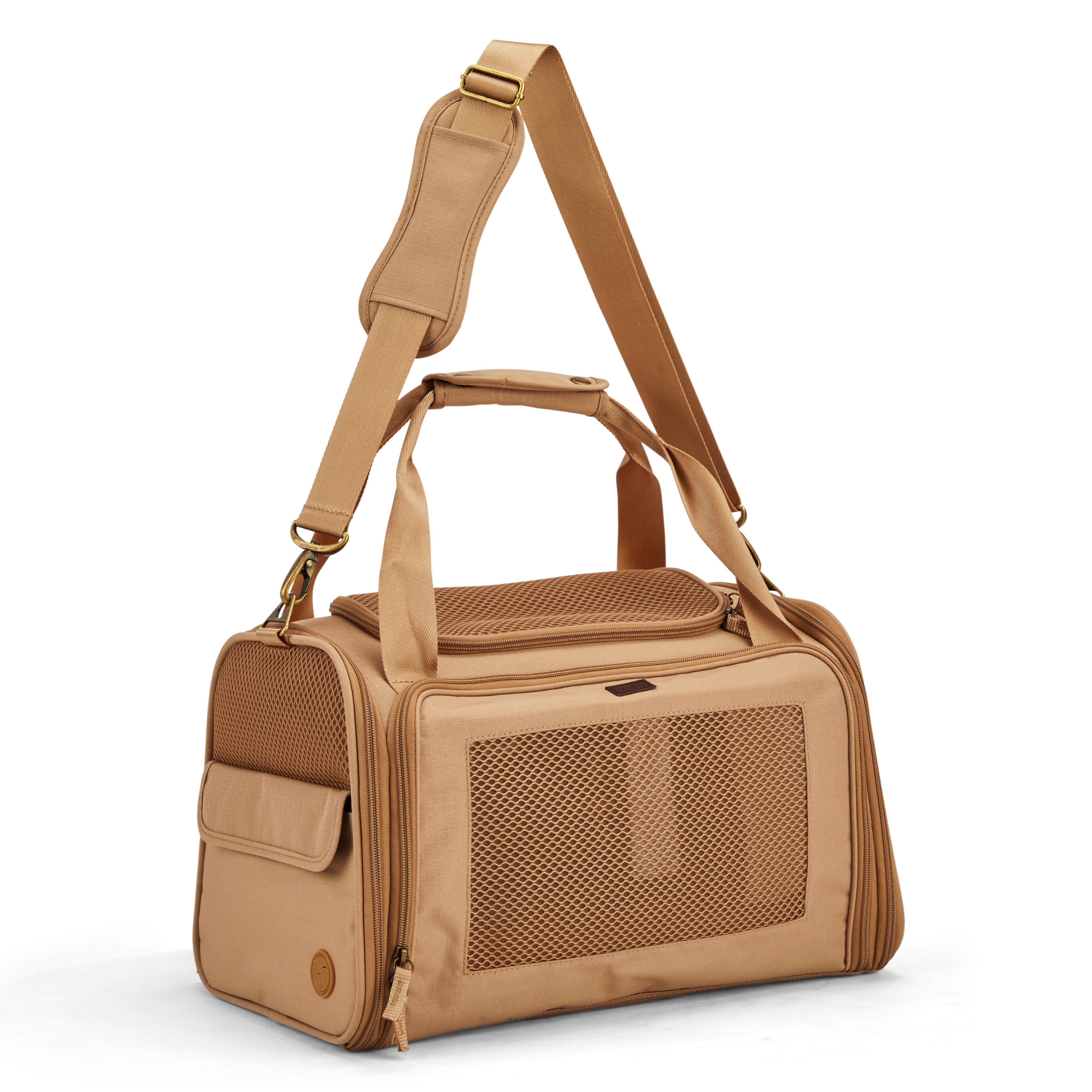 Reddy Tan Fold-Out Pet Carrier, Small