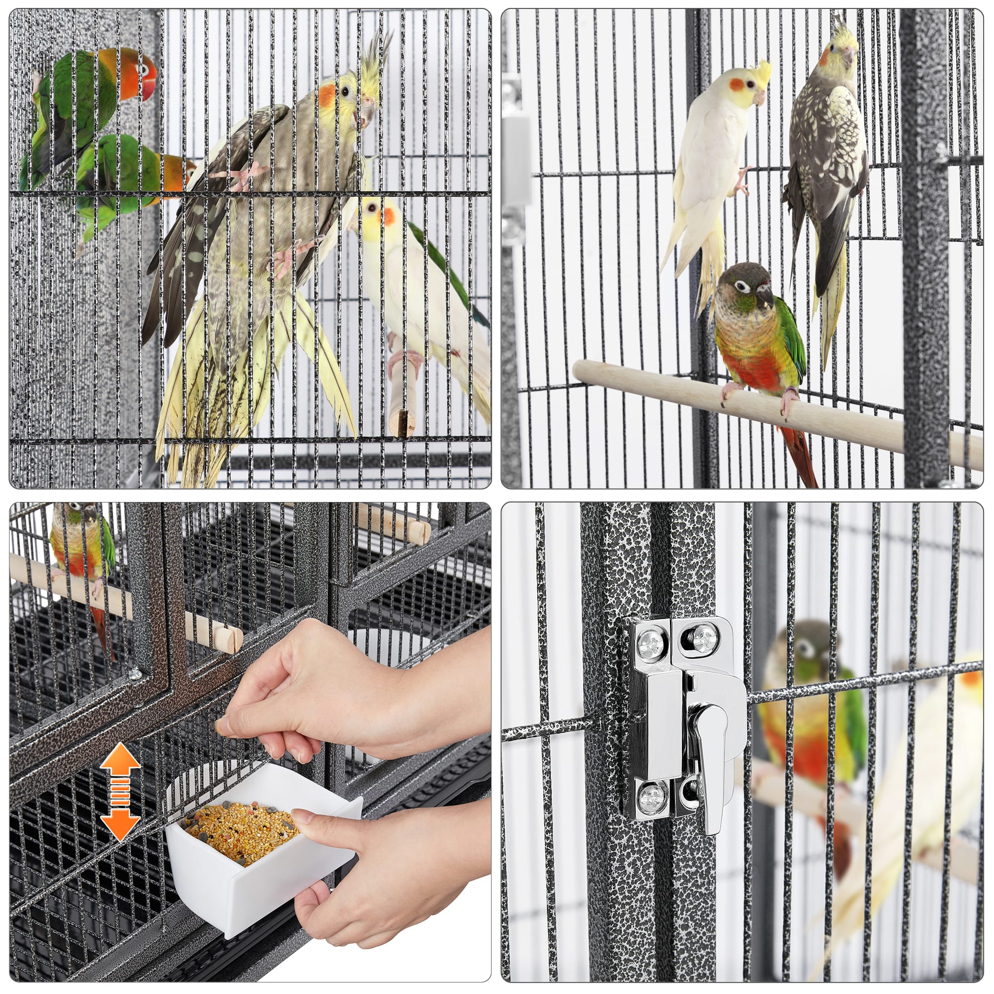 Topeakmart Black 21" Divided Bird Cage for Small Birds