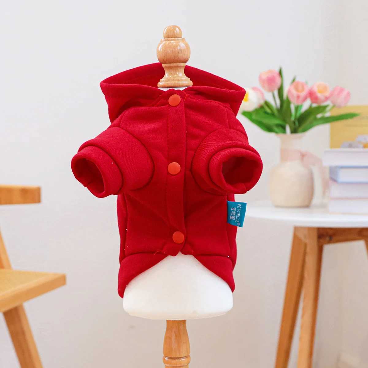 1PC Pet Clothing Cat Spring and Autumn Red Scarf Elk Christmas Hoodie Coat Suitable for Small and Medium sized DogsXJ241125