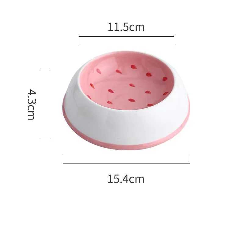 4 cute designs pet ceramics bowl watermelon strawberry shape cat food bowl small dog colorful water suppliers cat bowlXJ241125