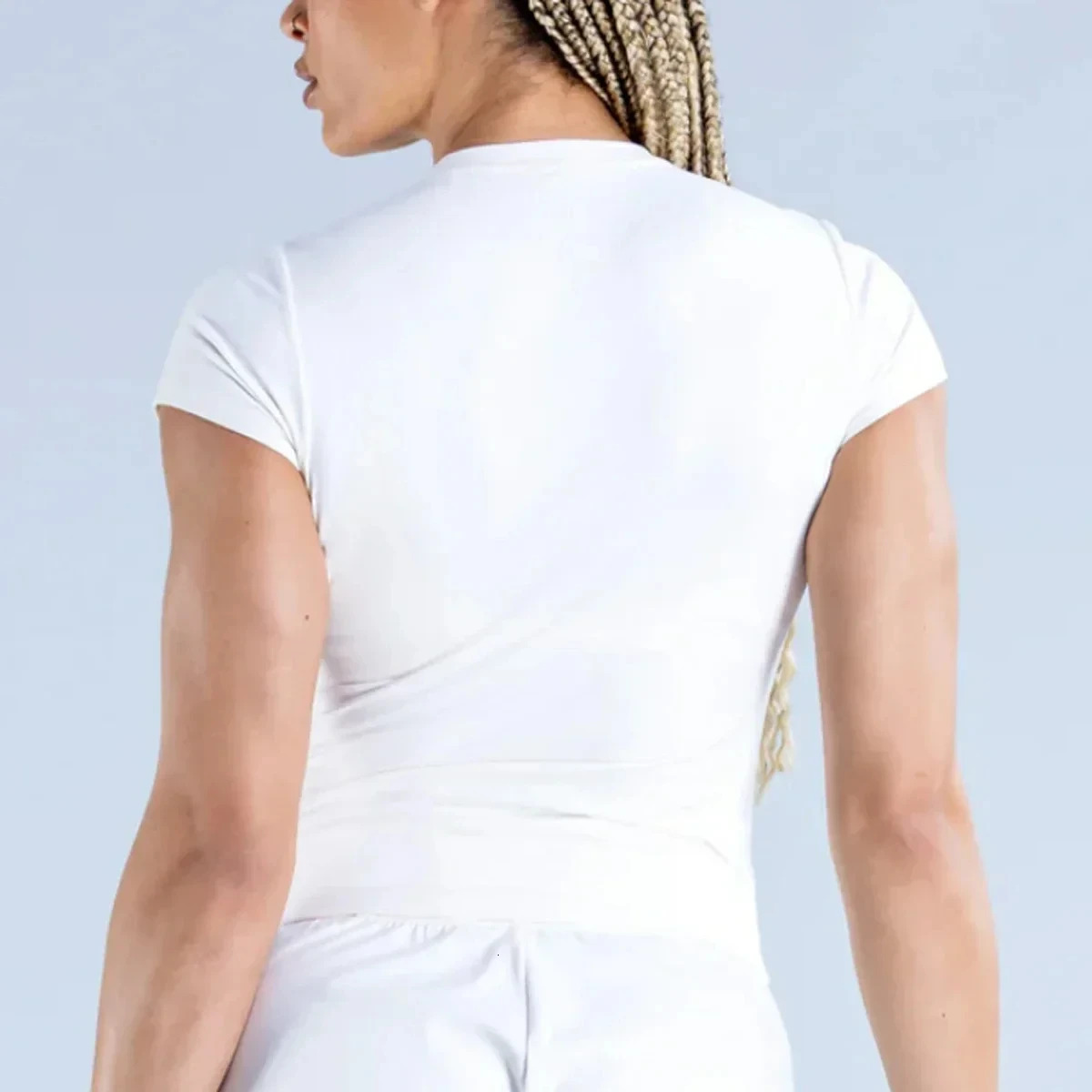 Origin Fitted T-Shirt With Short Sleeve Yoga Top Workout Gym Shirts Fiess Sports Tee