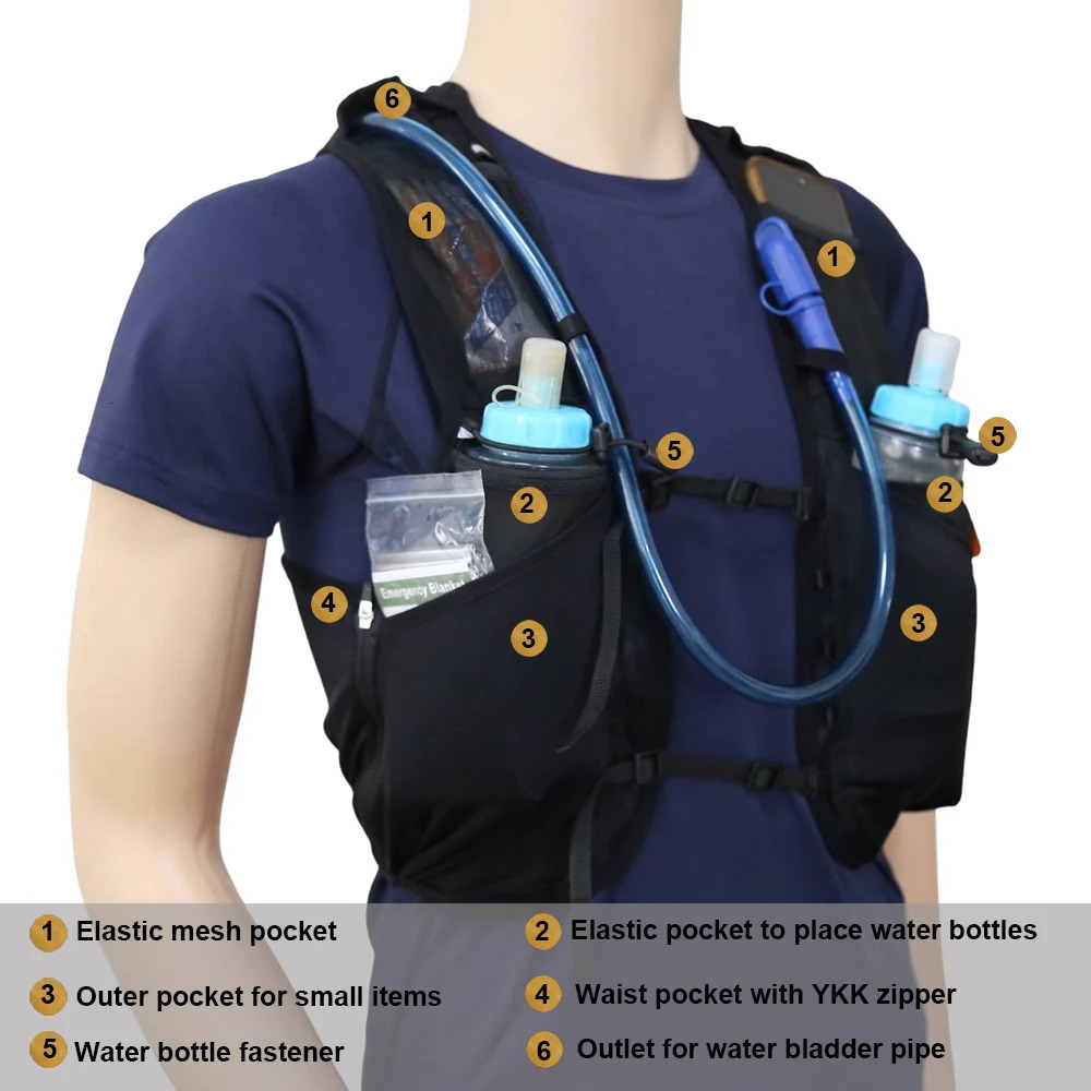 ULTRATRI Hydration Trail Running Backpack Lightweight CrossCountry Race Training Vest Pack with Trekking Pole System 241125