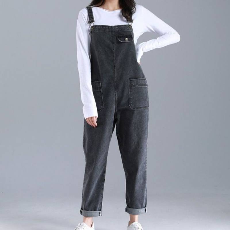plus size womens clothing jumpsuits for women New harem style denim overalls trousers extra large size loose across the thigh thick and slimming