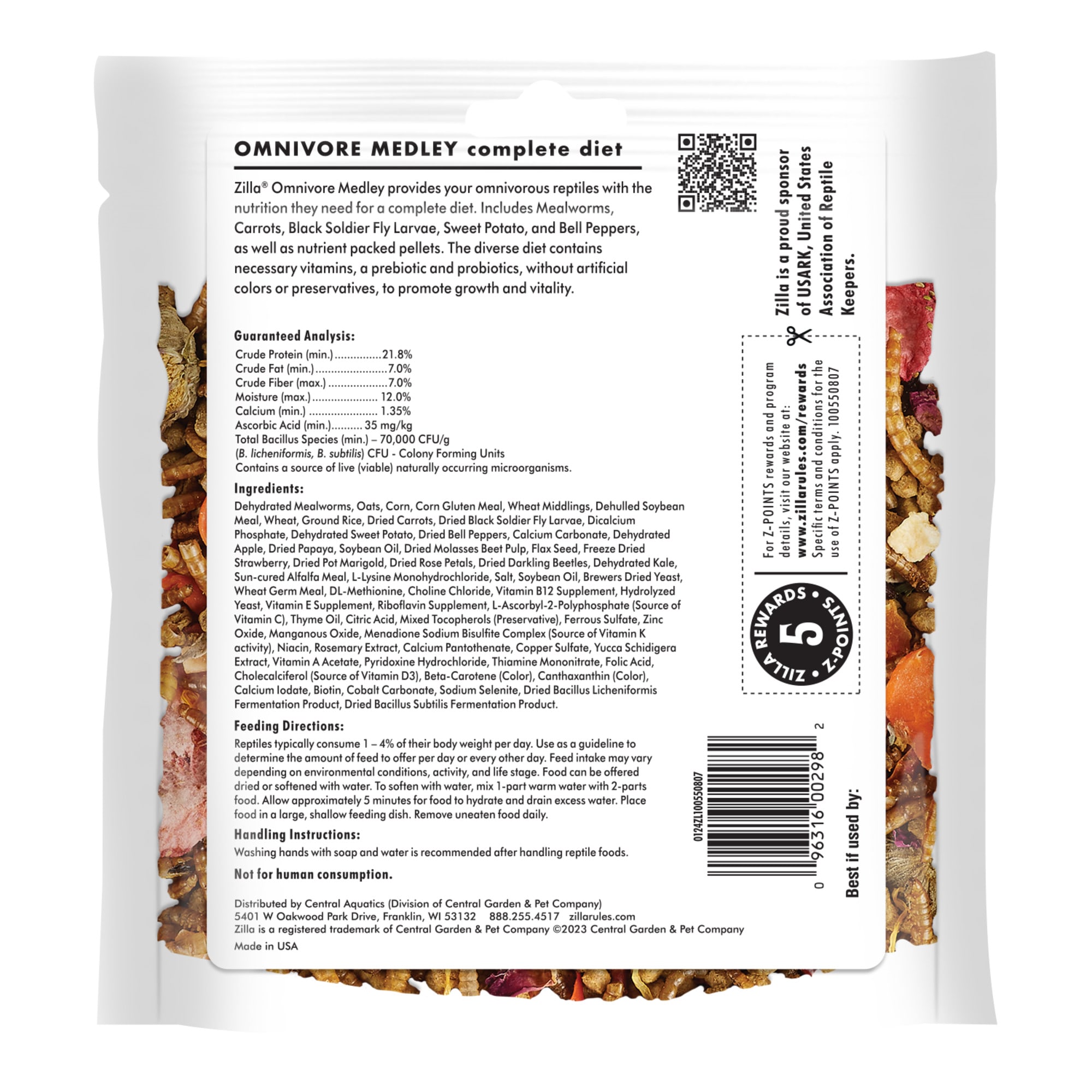 Zilla Omnivore Medley Diet, 4 oz.