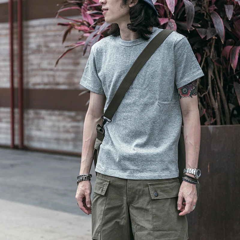 Bronson tubular lightweight short sleeved crew neckline summer mens basic T-shirt 241118