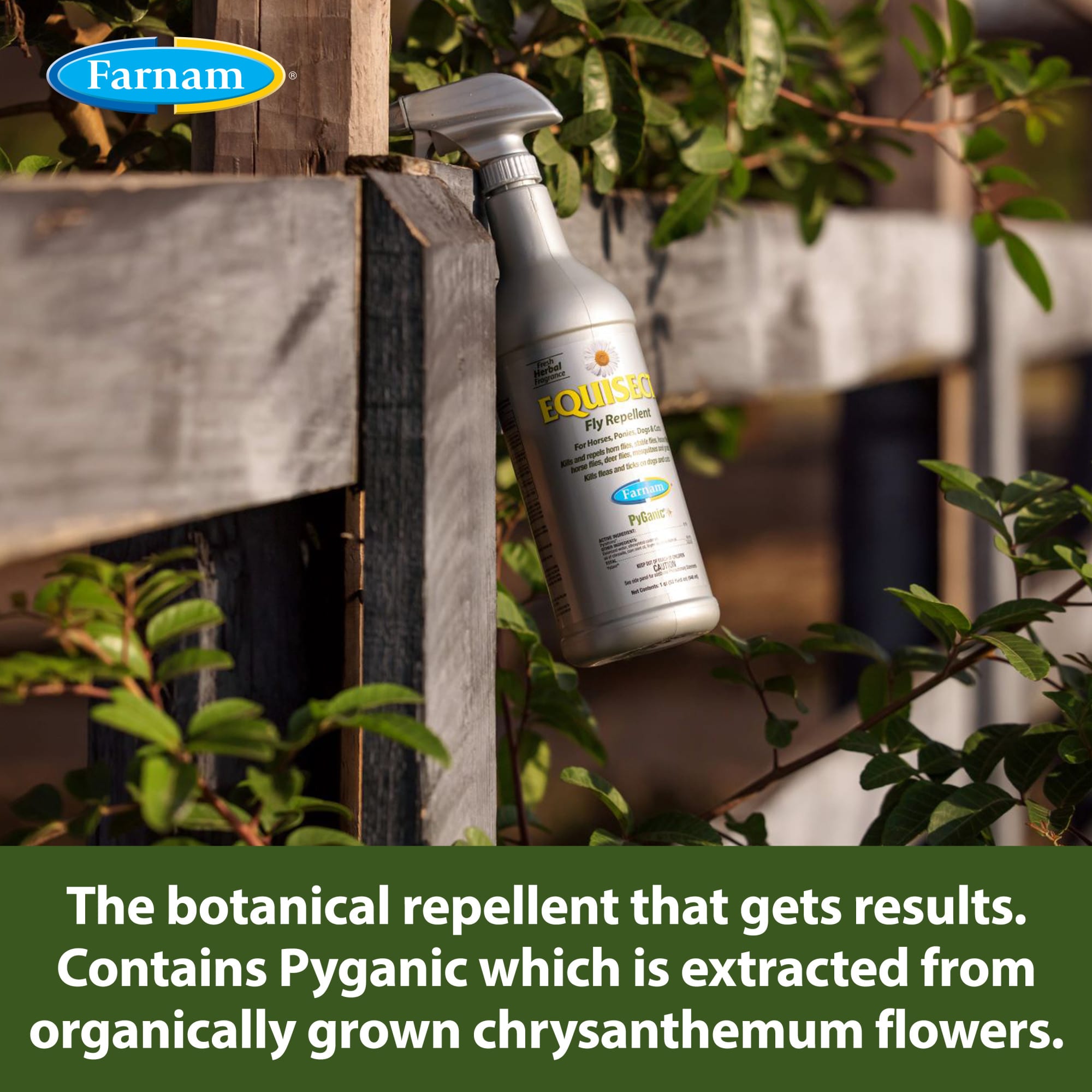 Farnam Equisect Botanical Fly Repellent for Horses, Dogs and Cats, 32 fl. oz.