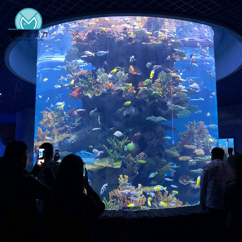 Manufacturer professional promotional modern style tall round acrylic coral fish tank