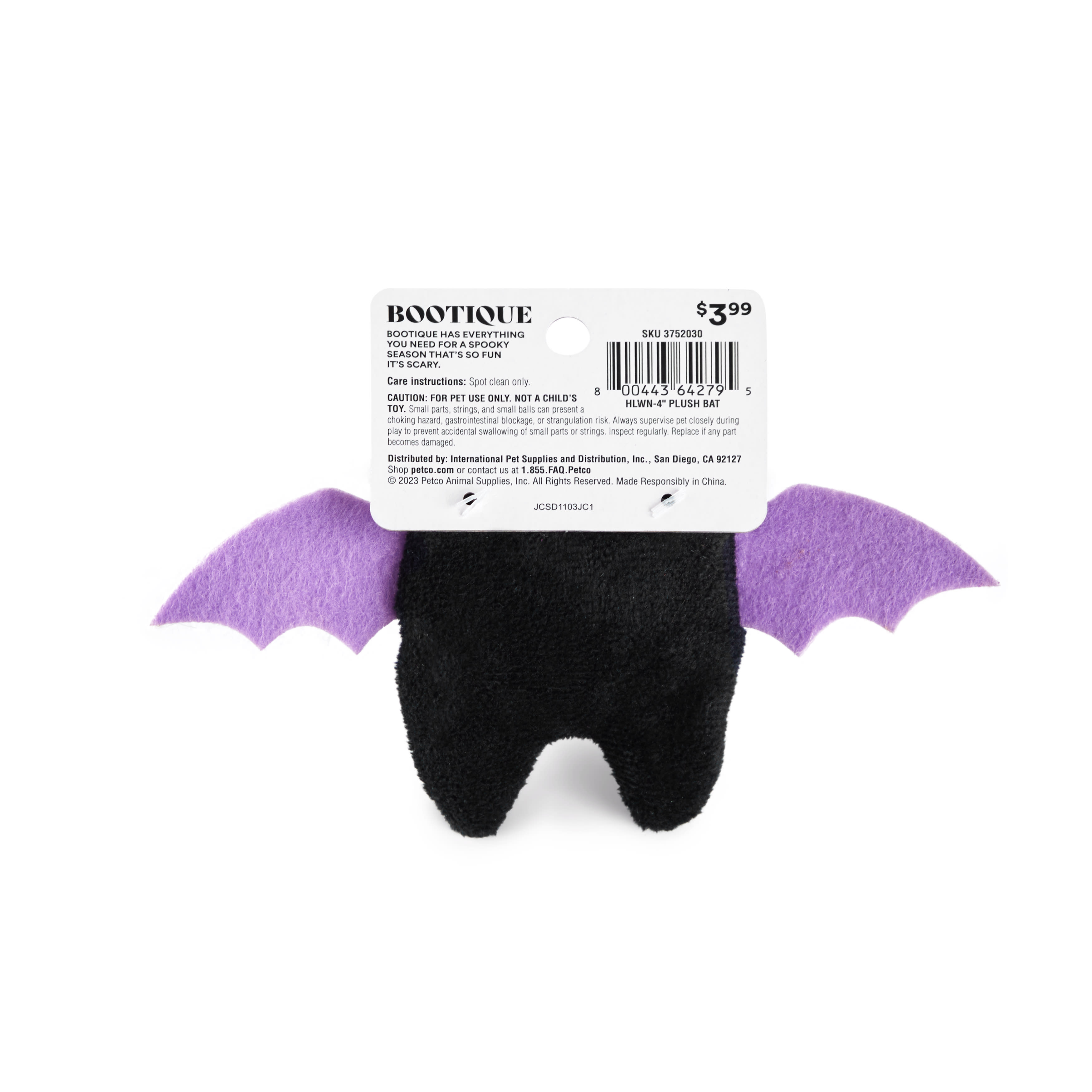 Bootique Bat Plush Dog Toy, X-Small