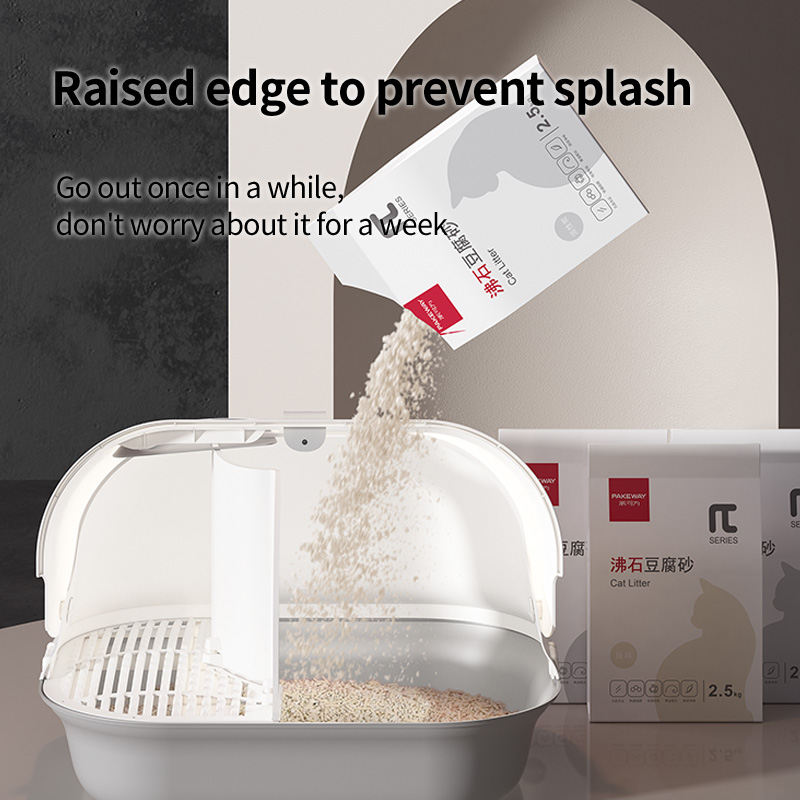 Cat Litter Box,Portable Cat Litter Box with Lid, Enclosed Litter Box Anti-Splashing and Easy Installation