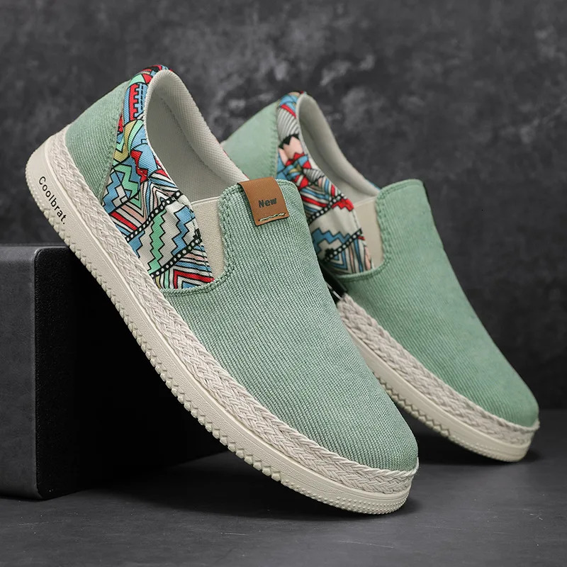 Flat Canvas Shoes For Men Fisherman Linen Cloth Loafers Summer Mens Sneakers Style Shoes Sneakers Male Casual Shoes Man 241125
