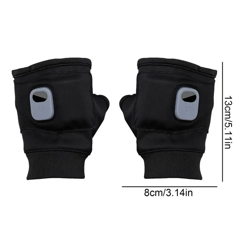 1Pair Unisex USB Electric Heating Winter Outdoor Heated Gloves Half Finger Touchscreen Warmer Mitten for Outdoor Hiking 241125