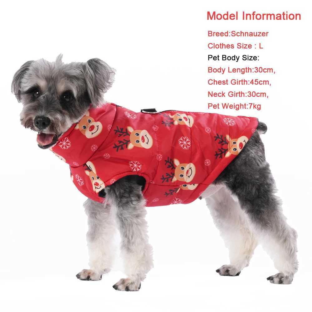 Winter Dog Clothes Christmas New Year Jacket For Small Dogs Vest Cats Coat Costume Santa Claus Print Party Outfit Pet SuppliesXJ241125
