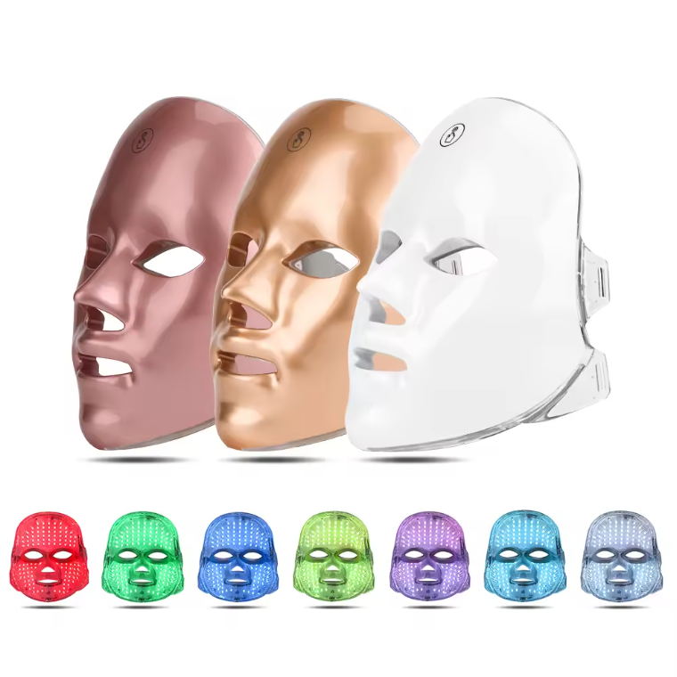 Masque led visage 7 Led Face Mask Light Therapy Red Light Therapy for Face
