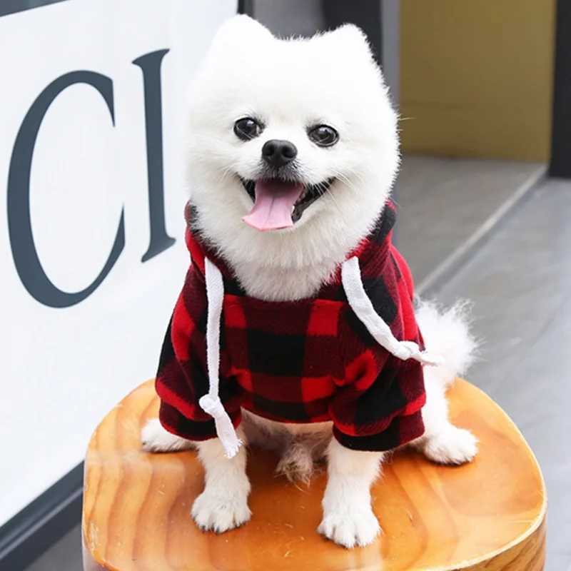 Winter Warm Dog Hoodie Pet Jacket Plaid Pocket Coat Cold Weather Dog Clothes Pet Apparel for Small Medium Large DogsXJ241125