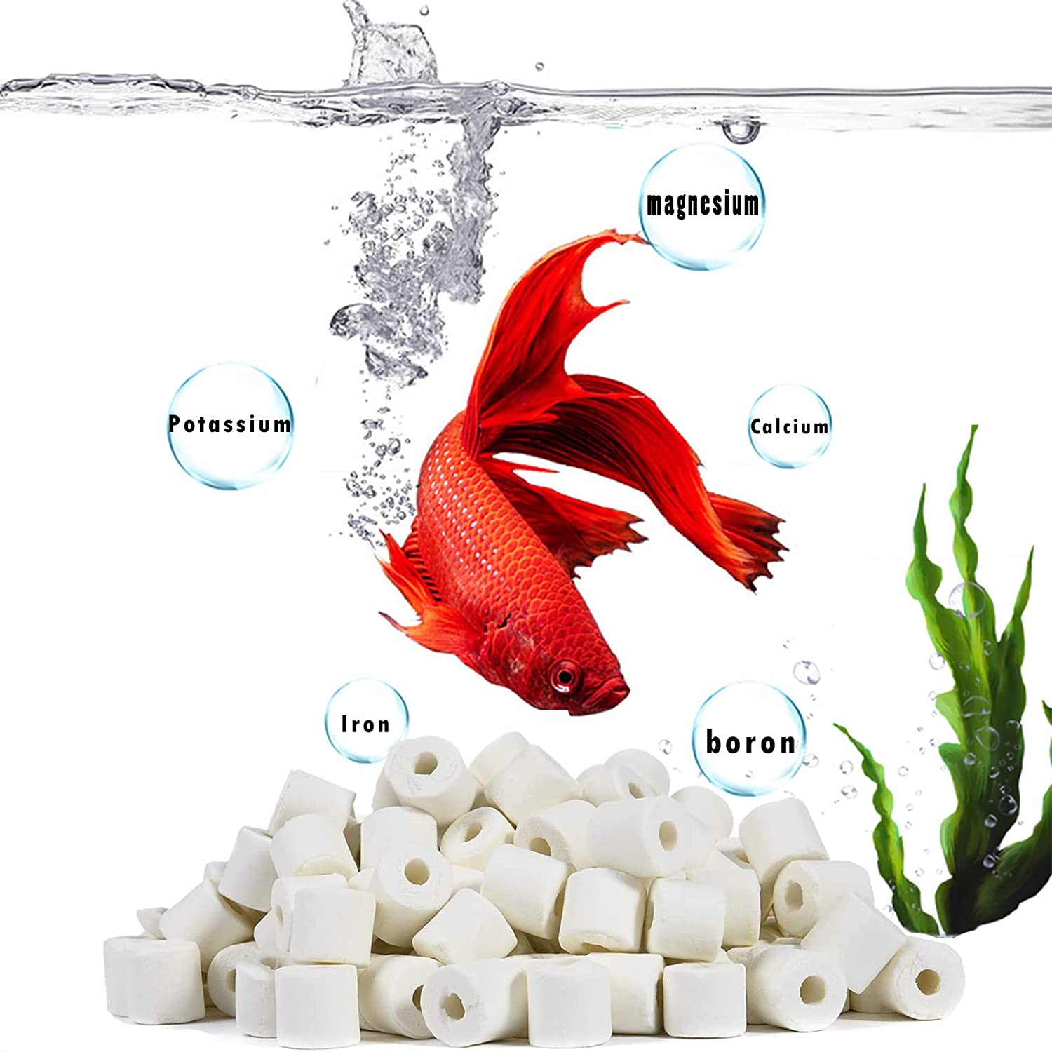 Purification Water Quality Biochemical Bacteria glass ring Digestion Bacteria White Aquarium Ceramic Filter Rings