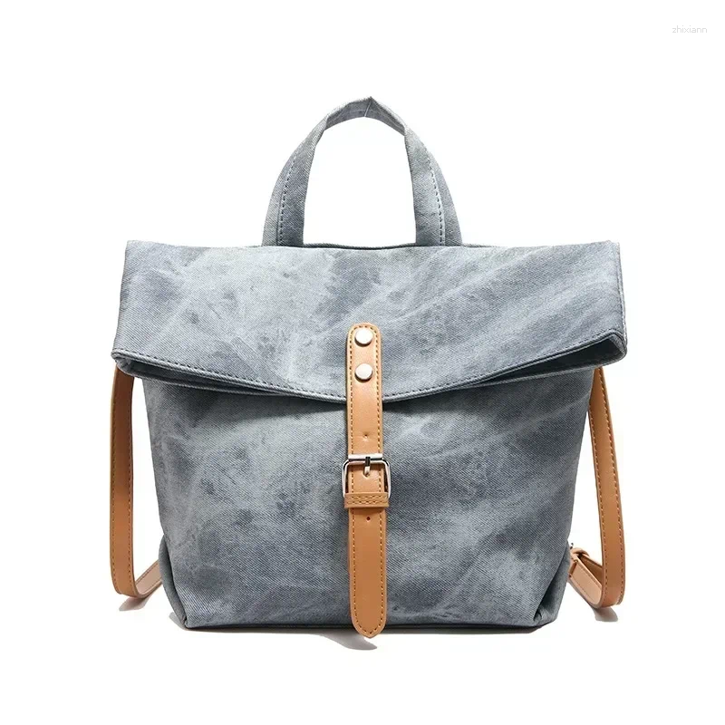 Totes Fashionable Versatile Shoulder Bags Solid Color Denim For Women Brand Casual Artistic Sweet Retro Bolsa zhanyishengli