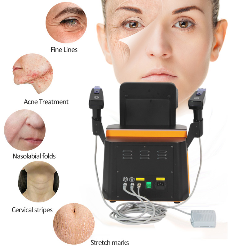 Radio frequency facial beauty micro needle machine portable rf anti aging fractional microneedle scar treatment device 2 handle