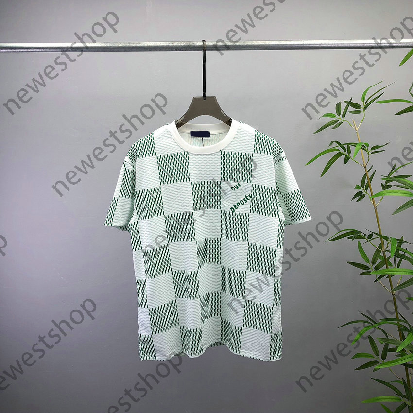designer summer Mens plus size T-Shirts men classic jacquard print tshirt europe t shirt luxury lattice printed tshirts casual top tees