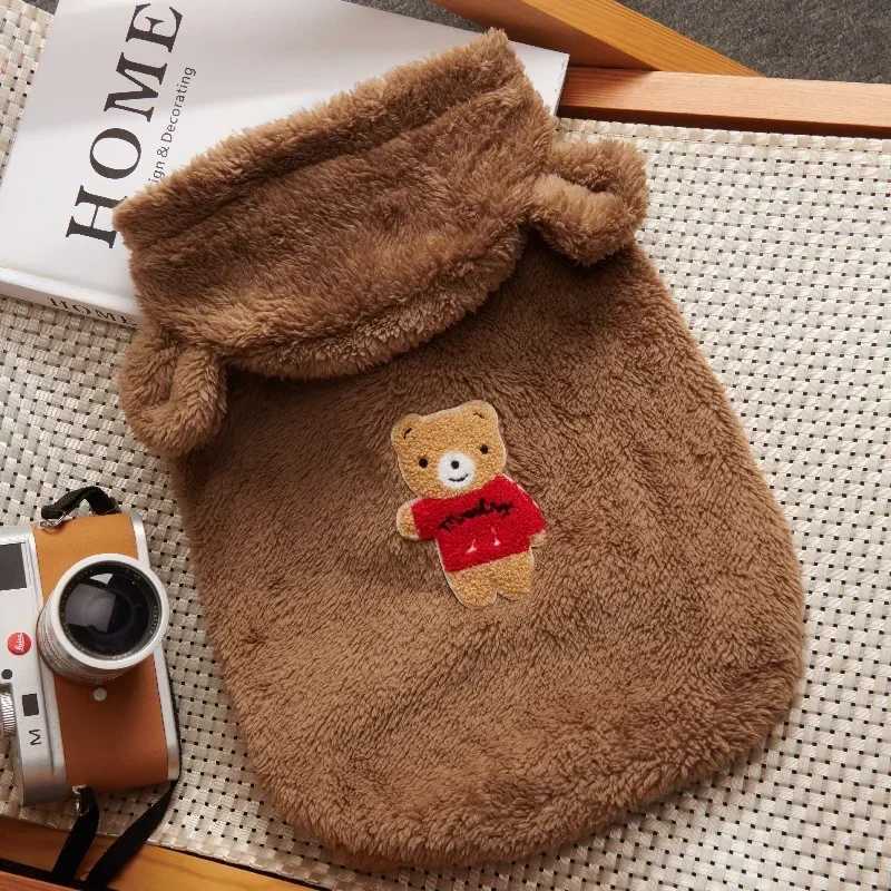 French Bulldog Pet Clothes Winter Dog Costume Soft Flannel Puppy Clothing For Dogs Coat Pug Bear Ear Dog Clothes Pet ProductsXJ241125