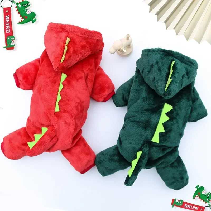 Dinosaur Dog Clothes Fleece Pet Jumpsuits Winter Warm Dog Coat Jacket for Dogs Hoodies Chihuahua French Bulldog ClothingXJ241125