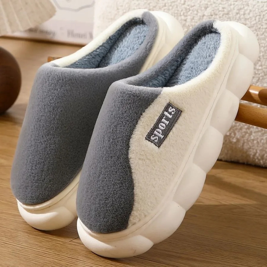 Winter Warm Fur Slippers Men Women Couples House Non Slip Soft Shoes Comfort Flat Heel Home Indoor Bedroom Plush Slippers 241125