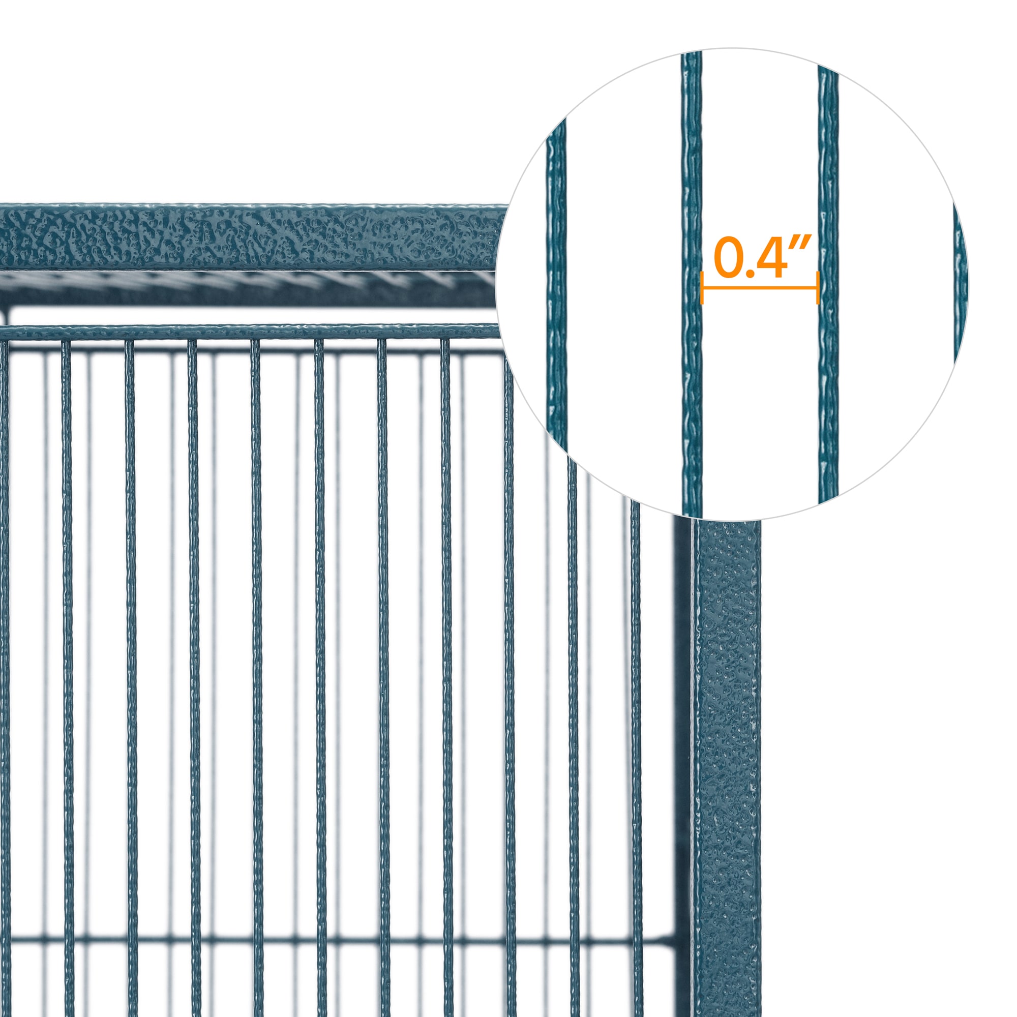 Topeakmart Navy Blue Metal Bird Cage with Rolling Detachable Stand, 53.5" H