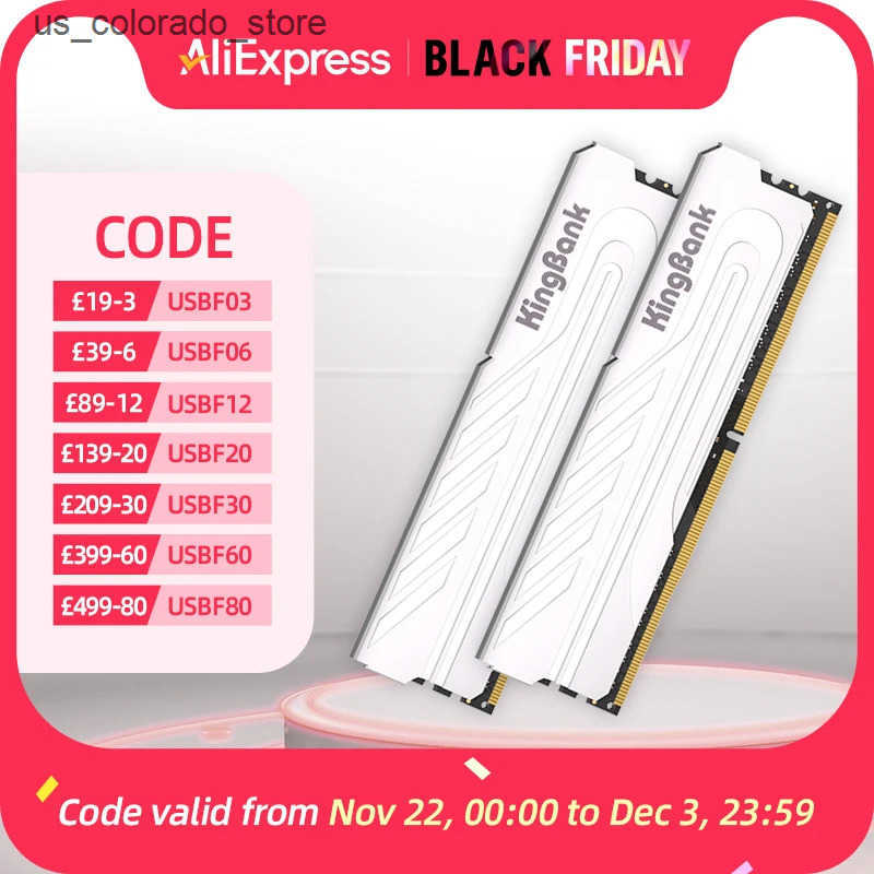 RAMs KingBank Computer Desktop Memory Ram DDR4 8G/16G 2666/3200/4000MHz with Heatsink for Desktop High Performance Gaming Office Z251128