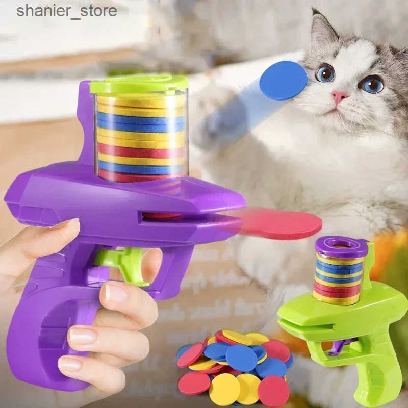 Cat Interactive Electronic Toys Funny Toy Launch Pet Training Teasing Disc Shooters Game For Kitten Flying Shooting Chasing L240910