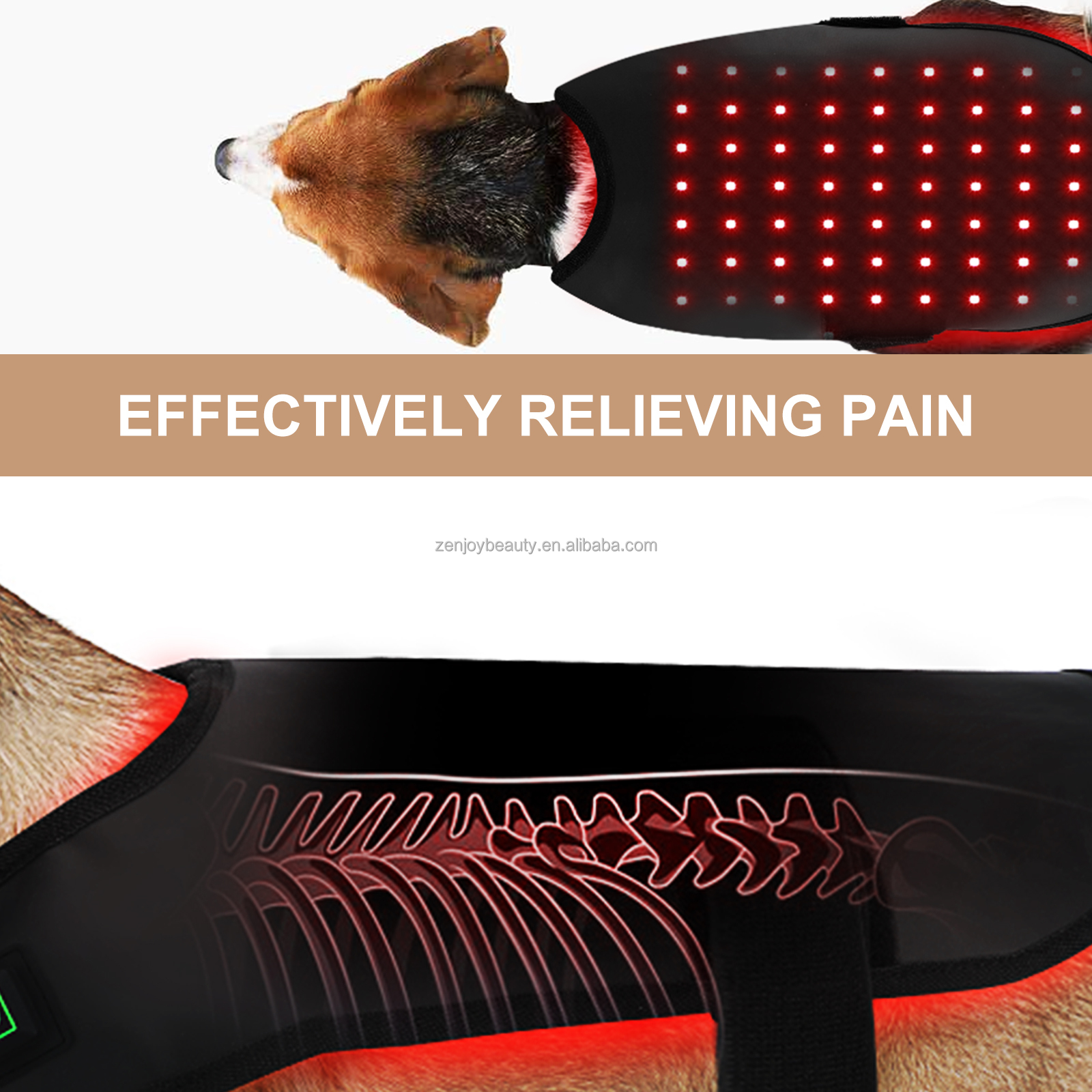 2024 Wholesale home use pet dog care infrared red light therapy belt red LED light therapy wrap for dogs