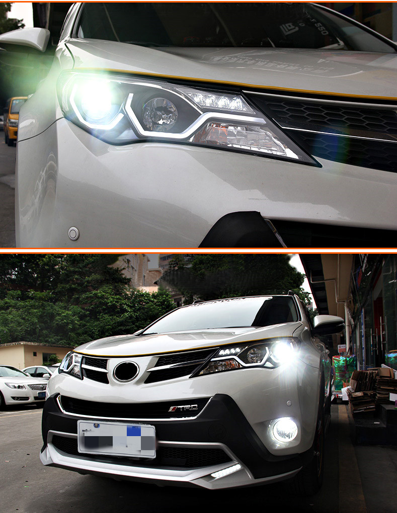 LED Headlight for Toyota RAV4 2013-20 16 LED Auto Headlights Assembly Upgrade Bicofal Lens Dynamic Signal Lamp