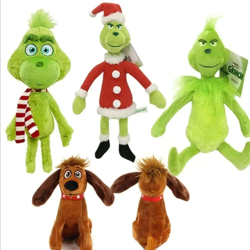 1Pc Stole Plush Toys Green Toy Max Dog Doll Soft Stuffed Cartoon Animal For Kids Christmas Gifts