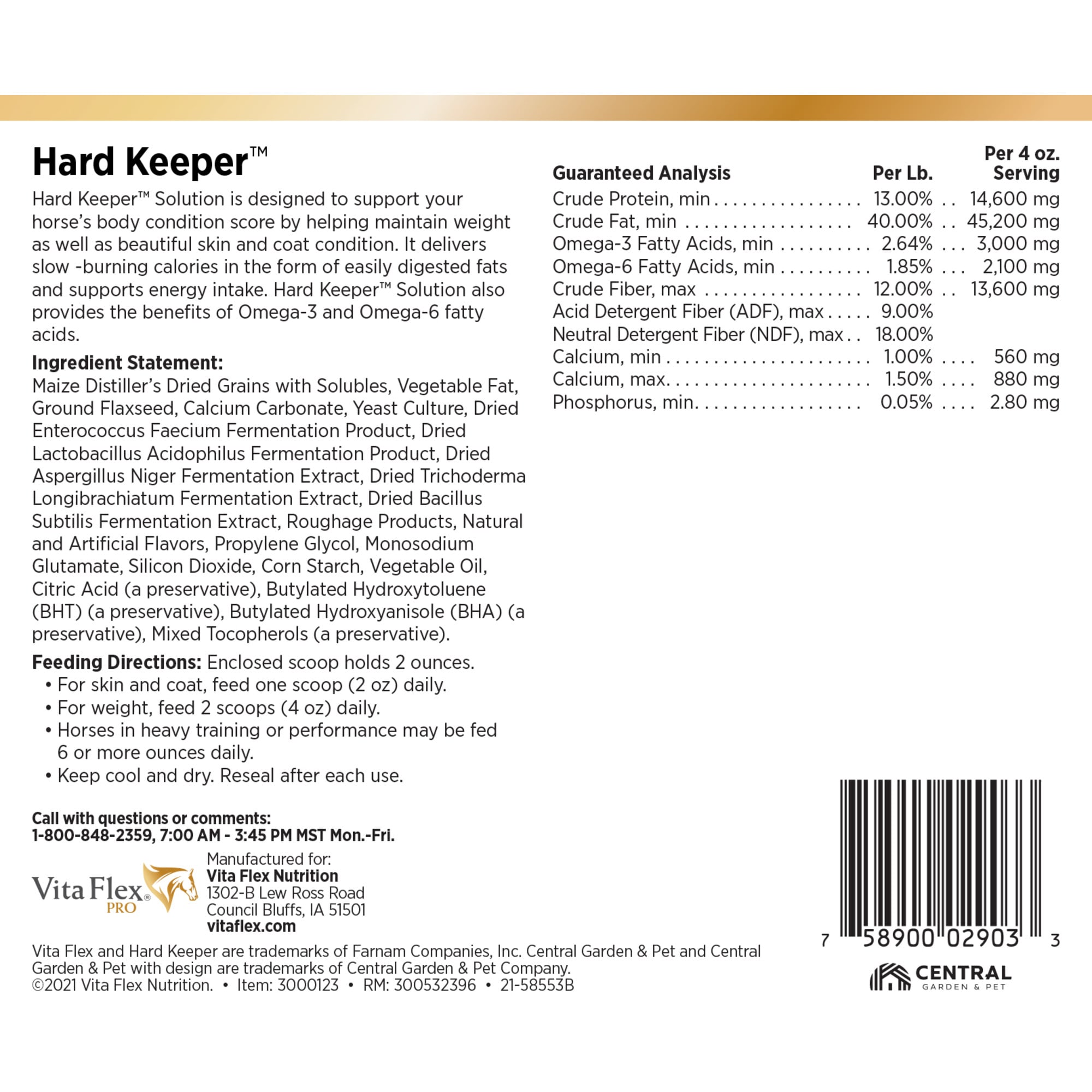 Vita Flex Hard Keeper Solution Weight Supplement, 6 lbs.