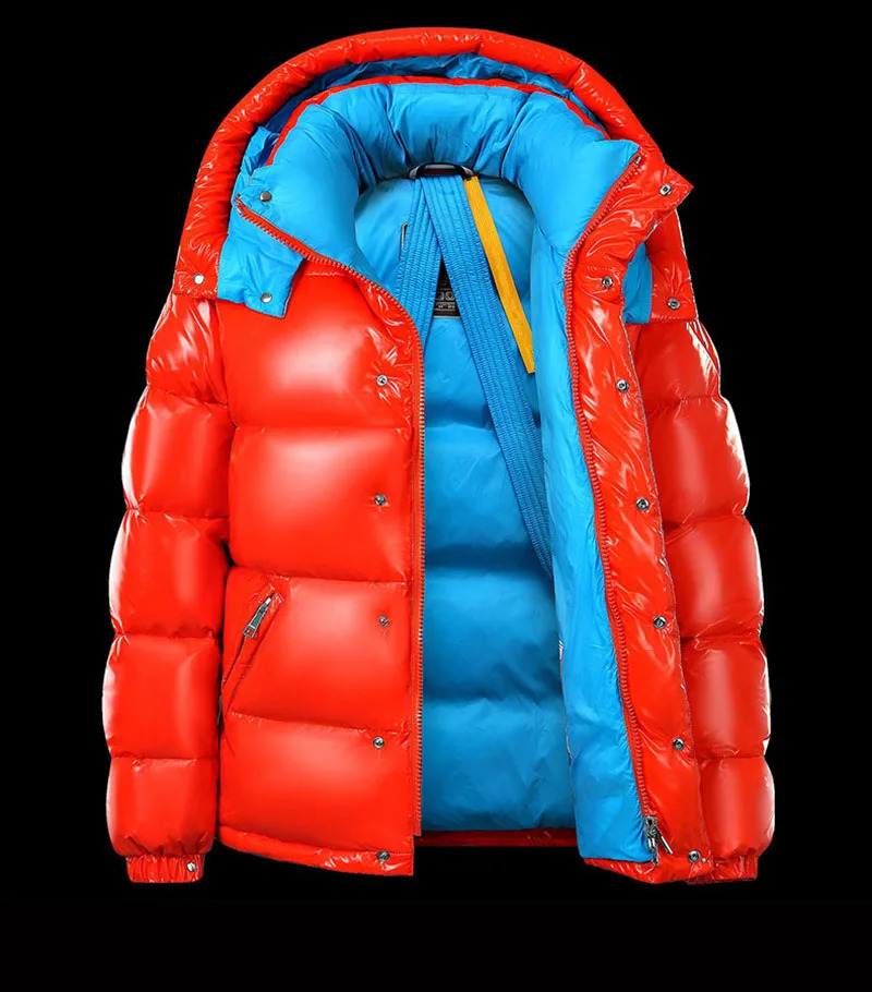 Mens hooded smooth inflatable jacket winter duck style down jacket outdoor warm womens down jacket 241125