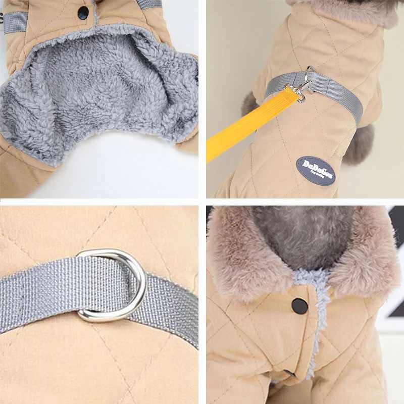 Winter Dog Clothes for Small Medium Dogs Cat Fleece Warm Fur Collar Jacket Coat Puppy Jumpsuits French Bulldog Chihuahua OutfitsXJ241125