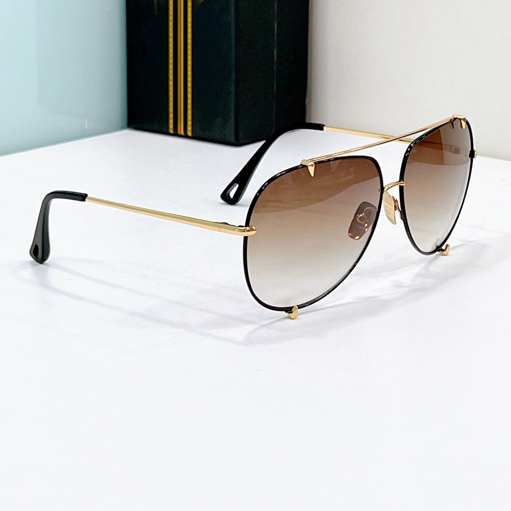 Talon Pilot Sunglasses Gold Black/Brown Gradient Lens Men Women Stylish Glasses Summer Sunglasses UV400 Eye Protection with Case