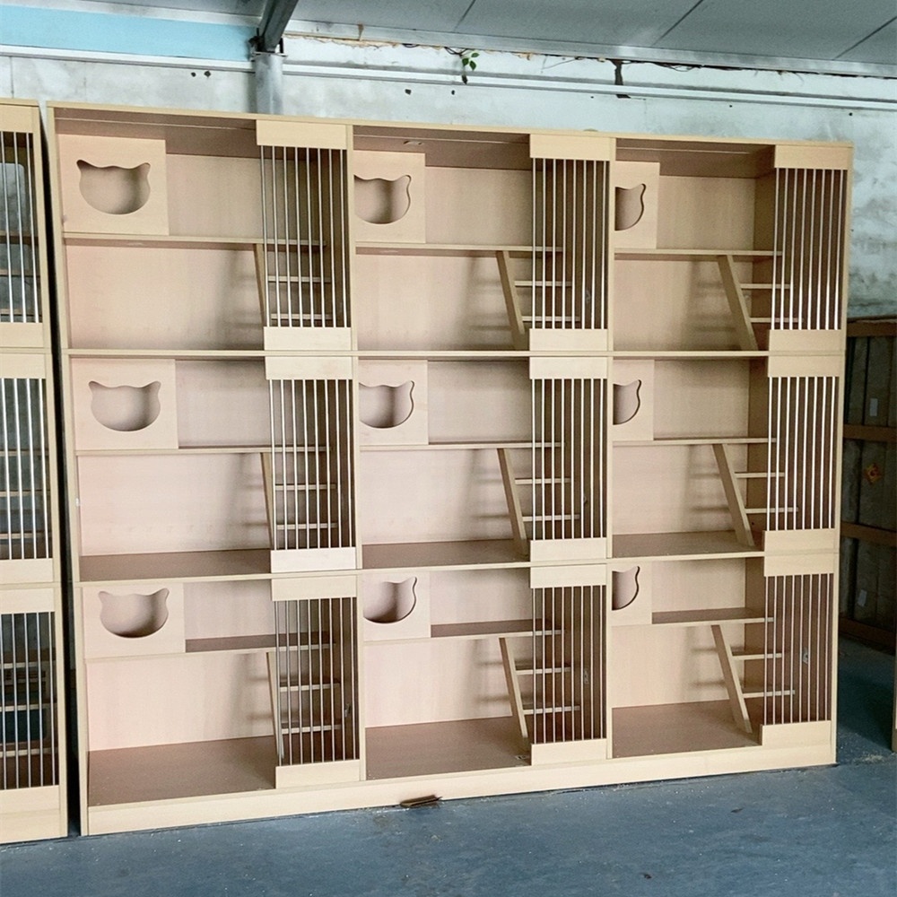 Hot Luxury 3-Layer Cat Cage Customizable Household Wooden Furniture for Cat House & Scratching Villa for Pet Owners