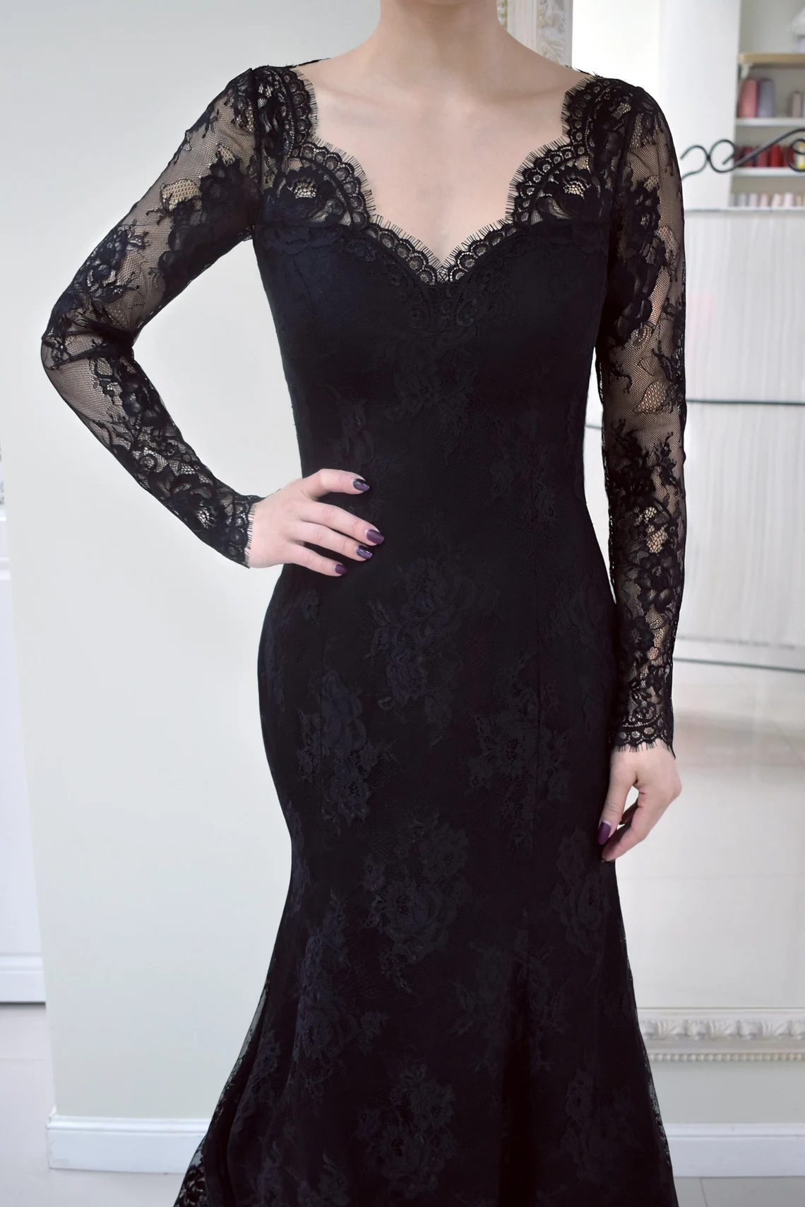 Vintage Black Lace Mermaid Wedding Dresses Backless Long Sleeves Gothic Bridal Gowns Court Train Country Style Robe De Mariee 2025