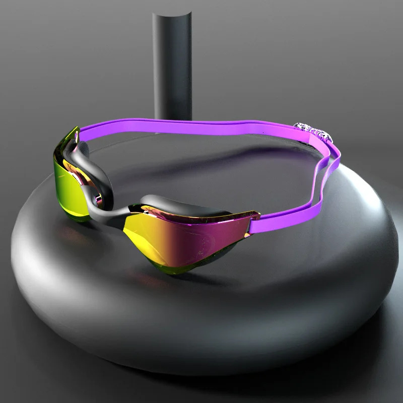Swimming Glasses HD Waterproof Anti-fog Adult Training Racing Swimming Goggles Professional Comfort Plating Goggles 240415
